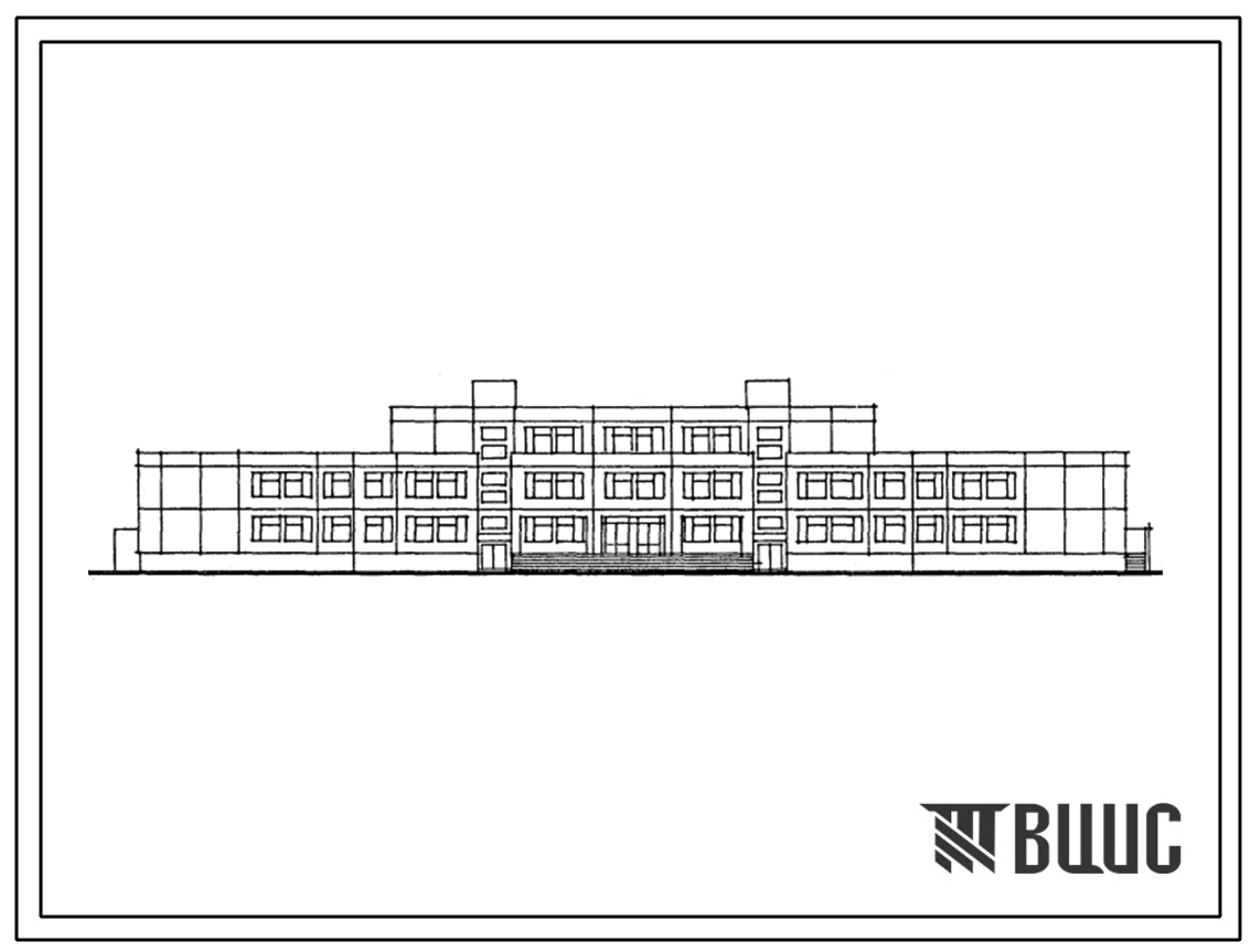 Типовой проект 221-01-628.88 Школа на 18 классов (694 учащихся). Здание двух-, трехэтажное. Стены из трехслойных легкобетонных панелей по серии 1.090.1-1.