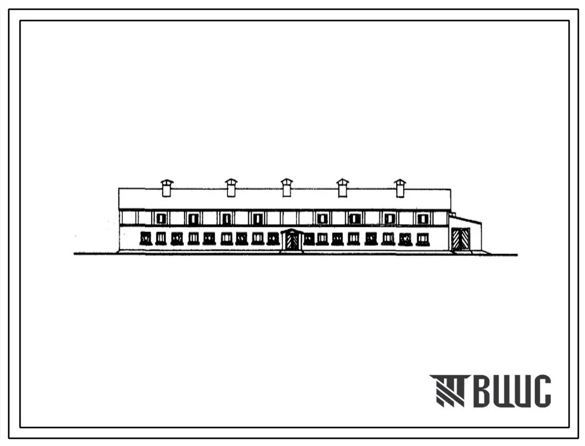Типовой проект 801-143 Телятник отъемного выращивания на 360 телят (при четырехрядном расположении клеток для телят). Для строительства в районах с расчетной наружной температурой -20, -25 и -30 0С.