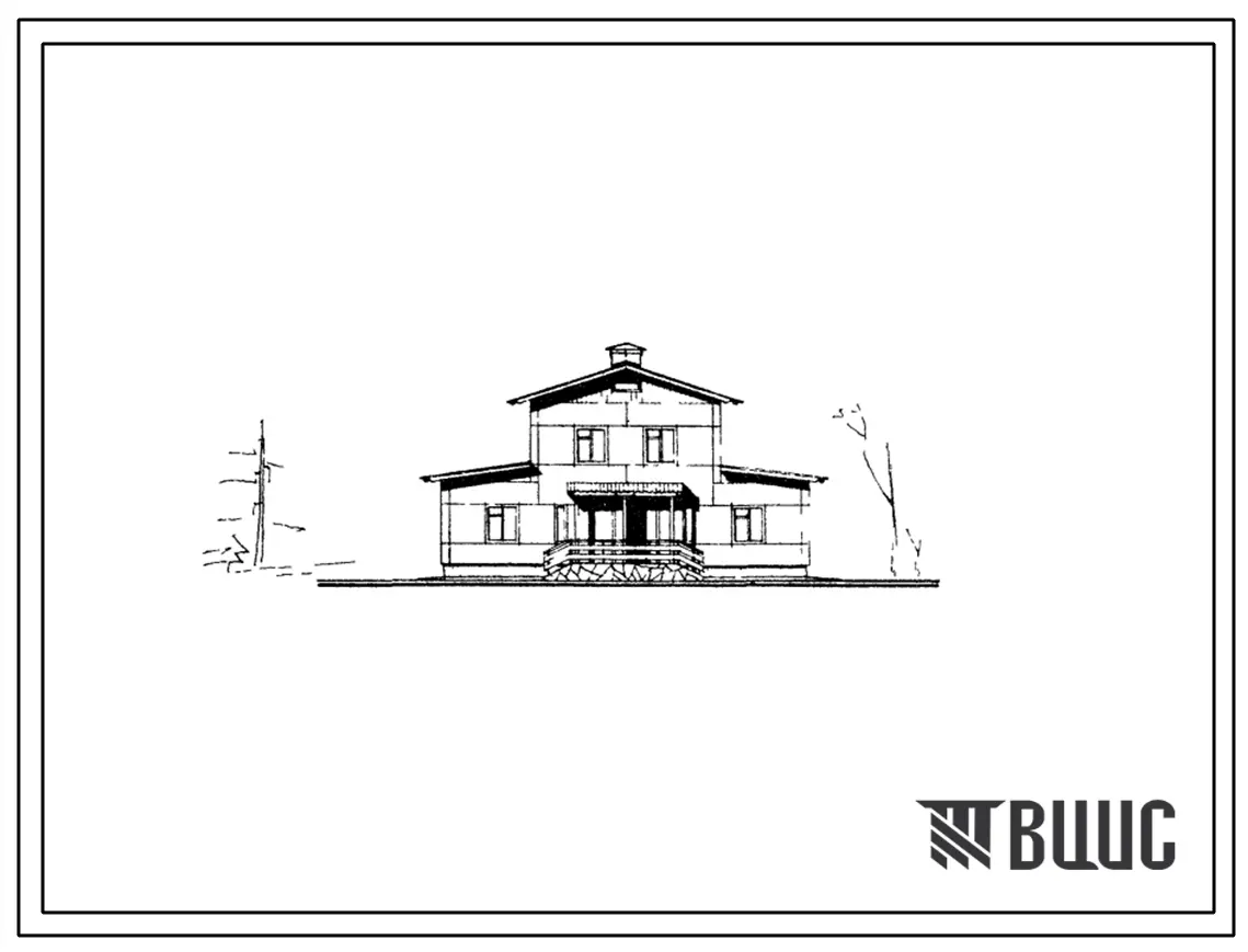 Типовой проект 141-25-14/1 Двухэтажный жилой дом на 2 квартиры с трехкомнатными квартирами типа 3Б в двух уровнях. Для строительства в 1В климатическом подрайоне, 2 и 3 климатических районах