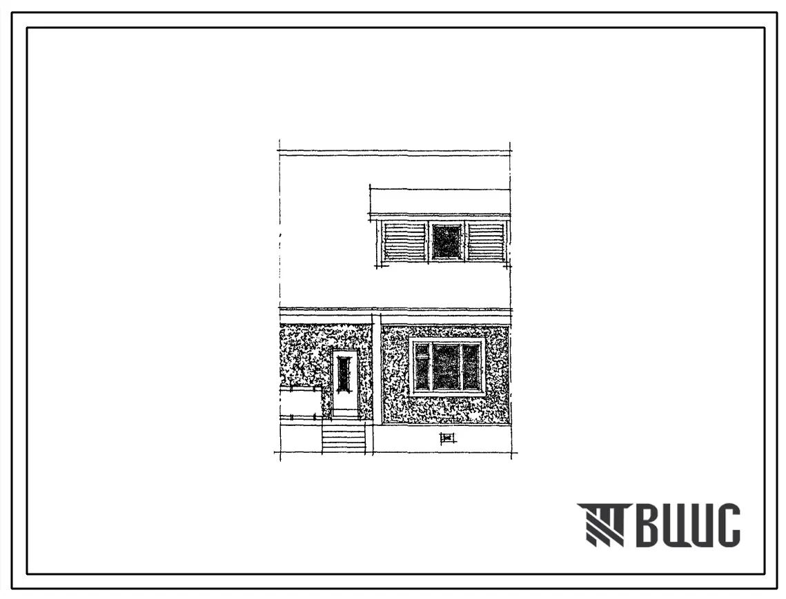 Типовой проект 90-092.86 Блок-дом рядовой левый с двухкомнатной квартирой. Для Московской области. Общая площадь 60 м2 (СТЕНЫ ИЗ КЕРАМЗИТОБЕТОННЫХ ПАНЕЛЕЙ, Перекрытия железобетонные. Полное инженерное благоустройство. Ориентация широтная, Одноэтажные, С