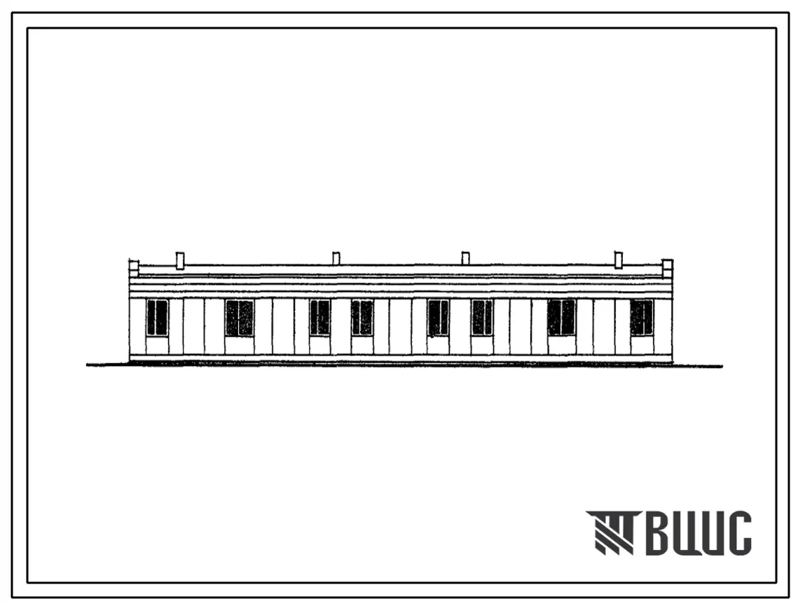 Типовой проект 183-52-112с 1-этажный 2-квартирный жилой дом с 4-комнатными квартирами (стены из силикатобетонных блоков серии ИИ-1ОС-1C).
