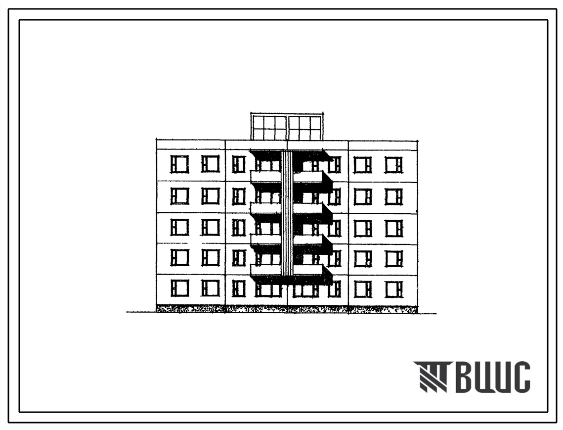 Типовой проект 72-013с/1 Пятиэтажная блок-секция для сдвижки на 19 квартир (трехкомнатных 3Б-9, четырехкомнатных 4А-10). Для строительства в 1А климатическом подрайоне Тувинской АССР сейсмичностью 7 и 8 баллов