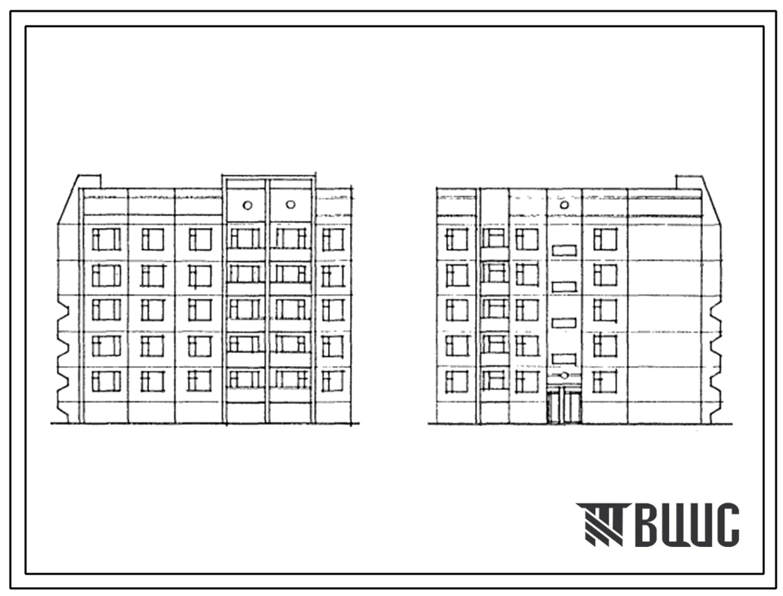 Типовой проект 90-0231.13.88 Пятиэтажная блок-секция торцевая левая на 20 квартир. Для Орловской области