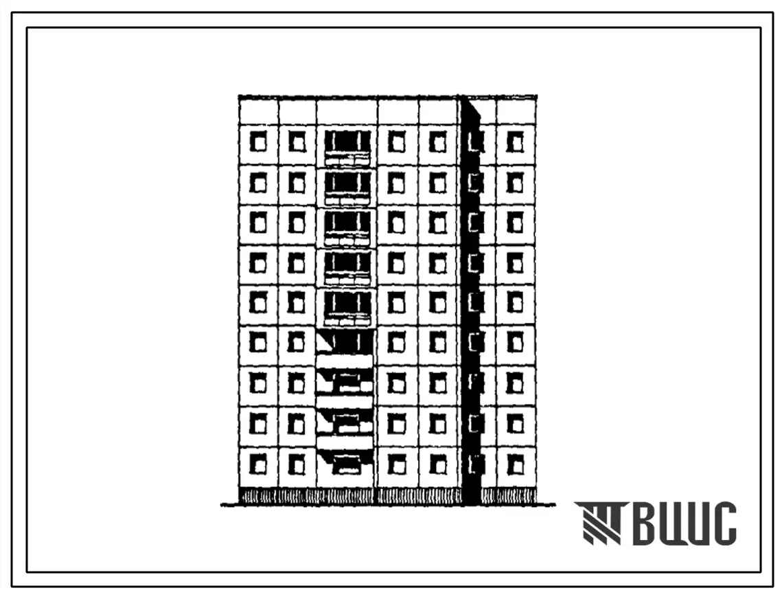 Типовой проект 97-0220.86 Девятиэтажная блок-секция рядовая левая на 27 квартир