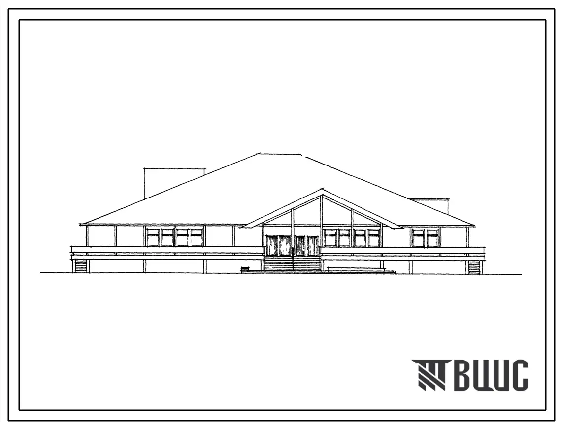Типовой проект 271-31-55М Общественный центр (кооперированное здание для поселка на 250 жителей). Для строительства в IА, IБ и IГ климатических подрайонах с вечномерзлыми грунтами.