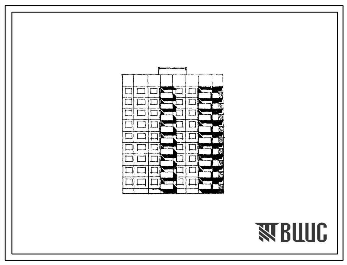Типовой проект 138-014с/1.2 Блок-секция 9-этажная 35-квартирная рядовая 2Б.2Б.3Б.3Б для Сахалинской области
