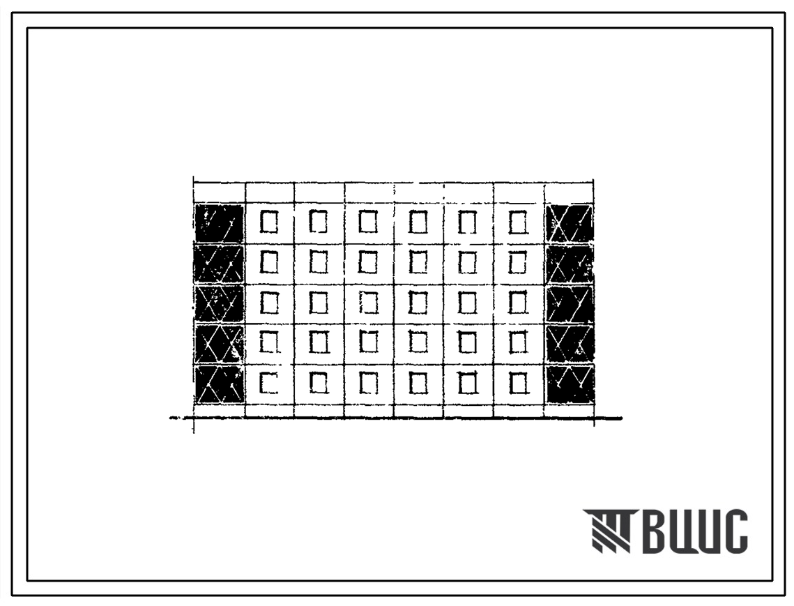 Типовой проект 105-026с Пятиэтажная блок-секция рядовая, торцевая левая, правая на 20 квартир (двухкомнатных 2Б-10, трехкомнатных 3Б-10). Вариант с шагом поперечных стен 3,6 м. Для строительства в районах сейсмичностью 8 и 9 баллов в 3 климатическом район