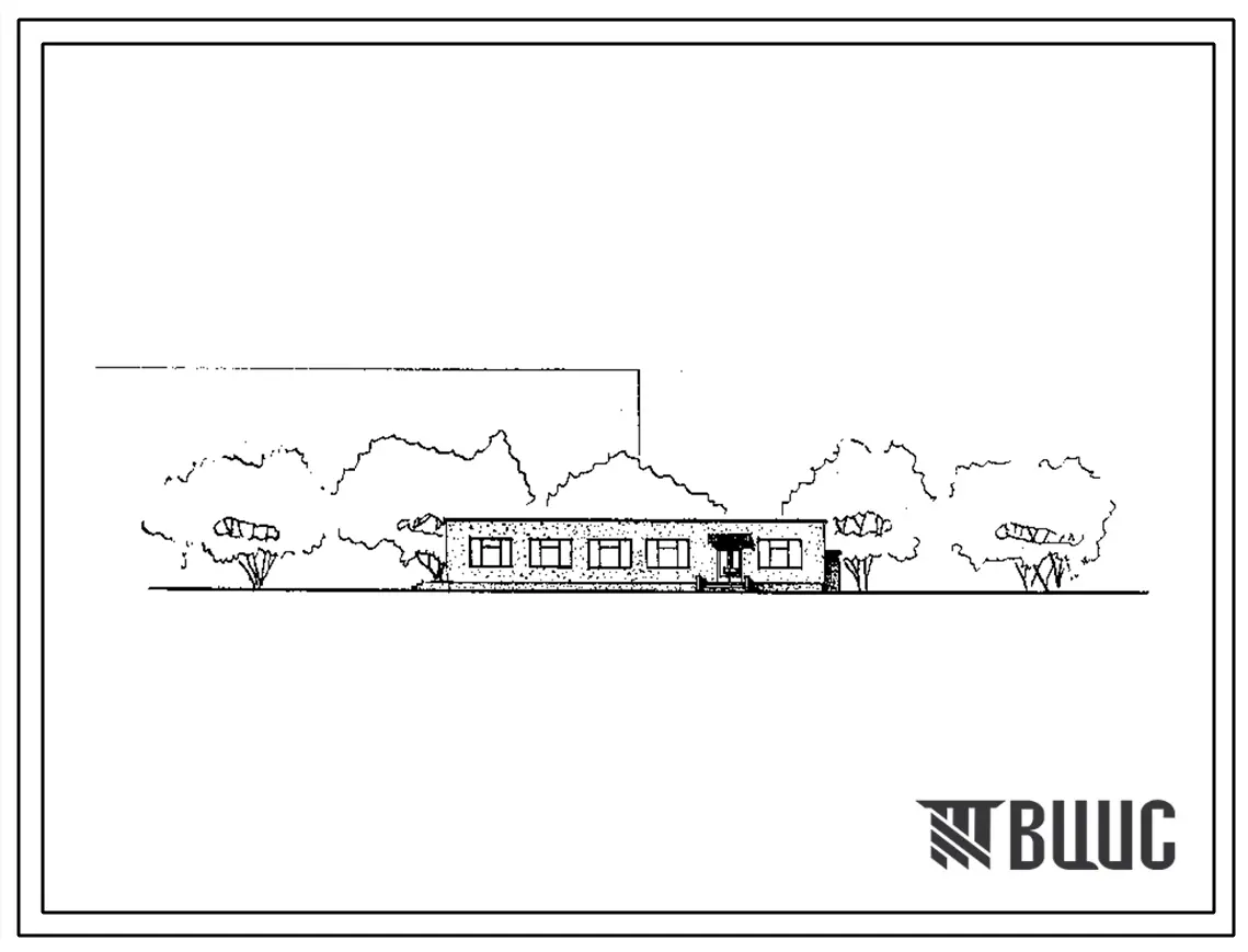 Типовой проект 224-9-141 Блок столовой на 294 места в зале для пристроек к существующим зданиям городских общеобразовательных школ. Здание одноэтажное. Стены из кирпича.