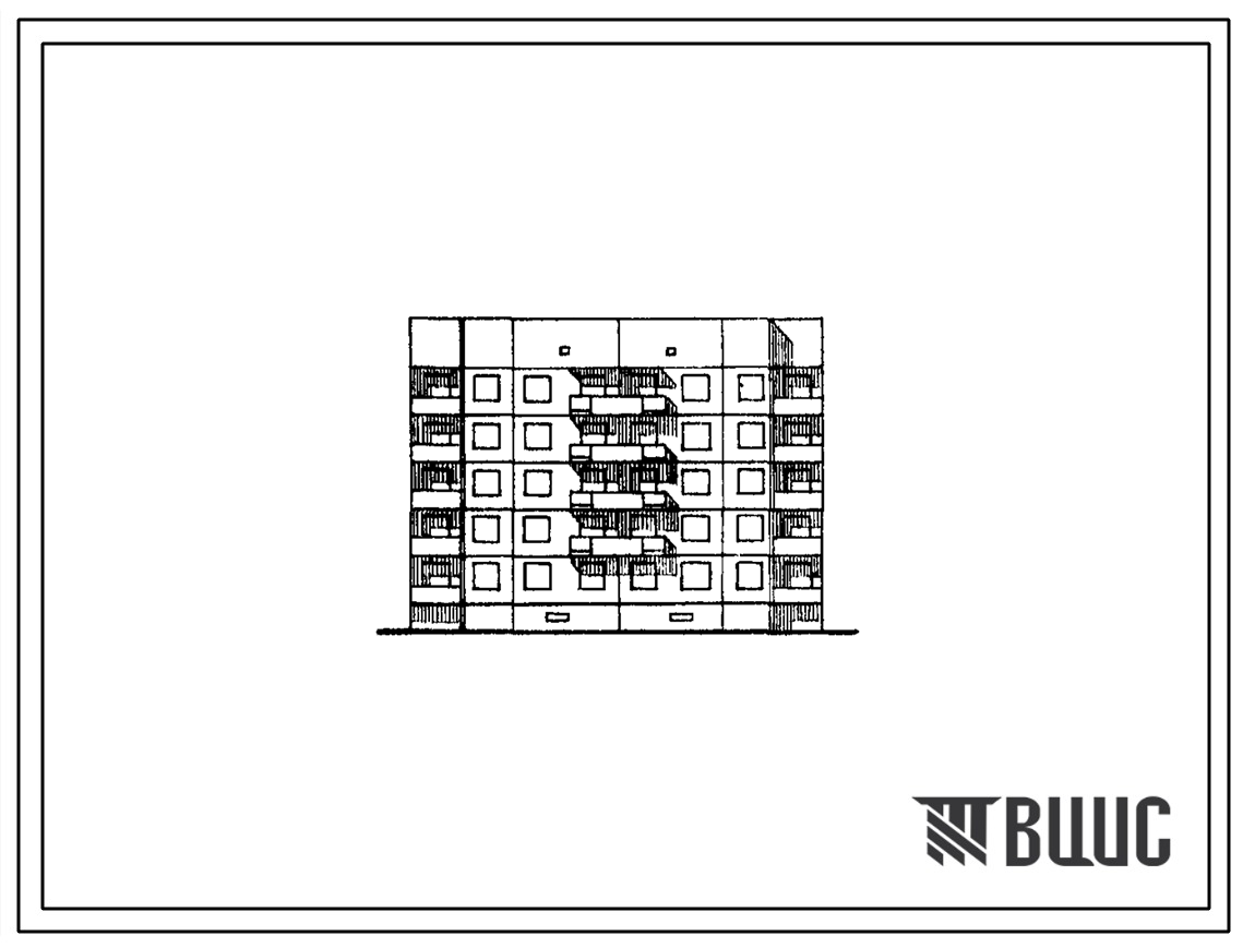Типовой проект 108-038/1 Блок-секция пятиэтажная рядовая со сквозным проходом и деформационным швом на 20 квартир (двухкомнатных 2Б-10, трехкомнатных 3Б-10) . Для строительства в 1В, 2Б, 2В, 2Г, 3А климатических подрайонах.