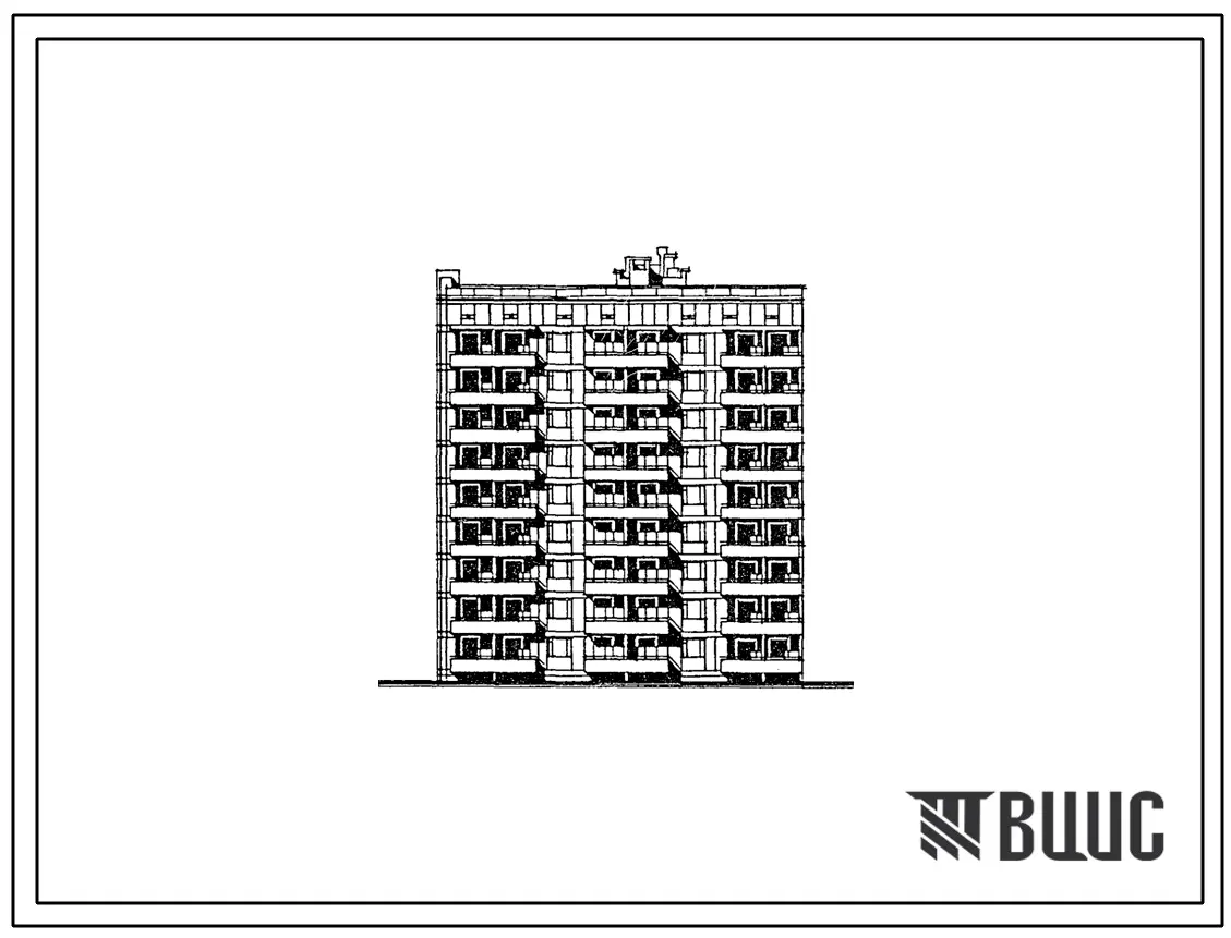 Типовой проект 67-045.87 Девятиэтажная блок-секция торцовая на 36 квартир 2, 2, 3, 4 (левая)