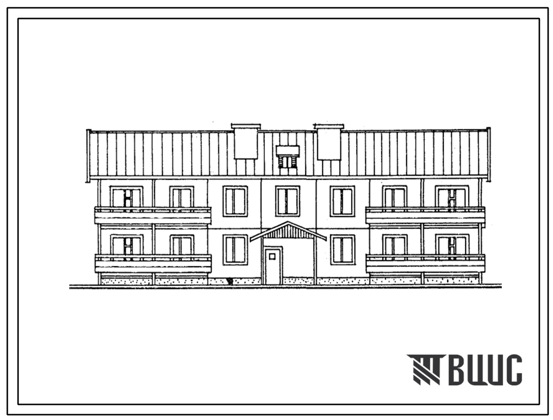 Типовой проект 171-115-136.85 Двухэтажный 8-квартирный жилой дом крупнопанельной арболитовой конструкции