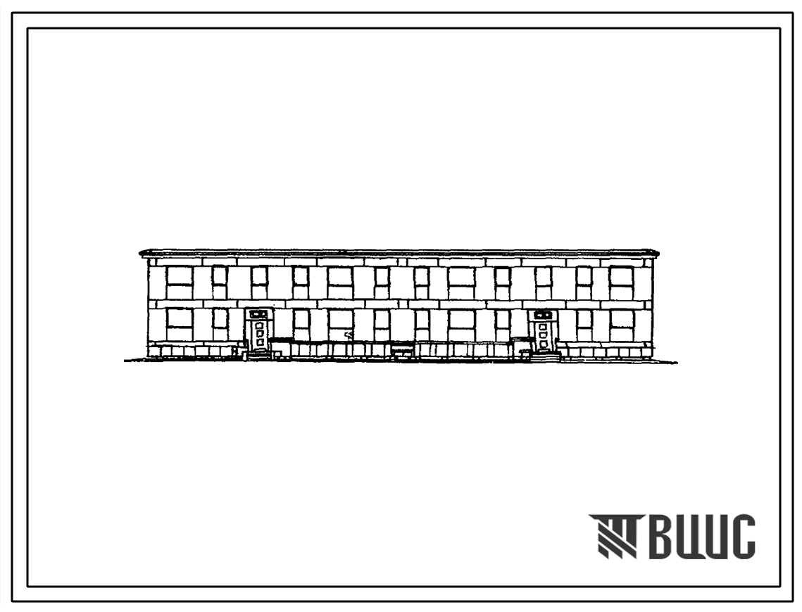 Типовой проект 1-309-7 Двухэтажный дом на 16 квартир со стенами из крупных блоков