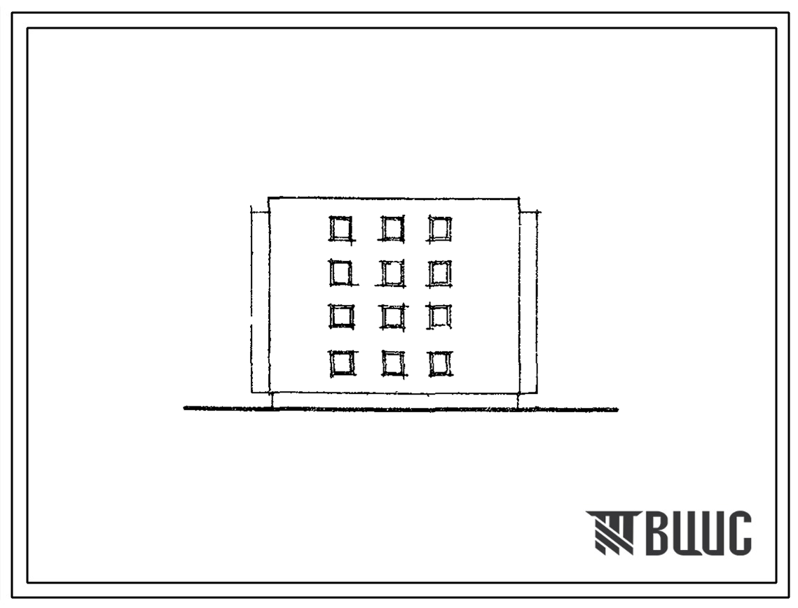Типовой проект 70-01с 4-этажная блок-секция торцевая на 16 квартир с несущим сборно-монолитным железобетонным каркасом и заполнением стен из кирпича (в районах с сейсмичностью 9 баллов).