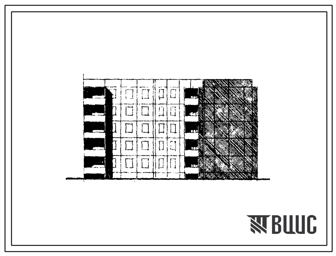 Типовой проект 105-042с/1 Блок-секция пятиэтажная 20-квартирная поворотная обратная (трехкомнатных 3Б — 20). Для строительства в III климатическом районе Киргизской ССР сейсмичностью 8 баллов.