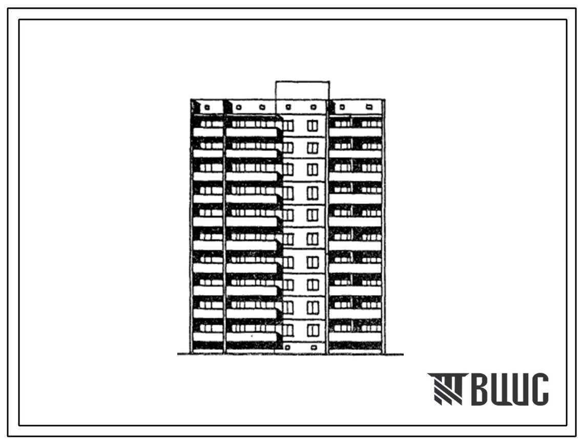 Типовой проект 96-076.13.86 Блок-секция угловая 10-этажная 40-квартирная 1Б-2Б-2Б-3Б. Для строительства в г. Киеве.