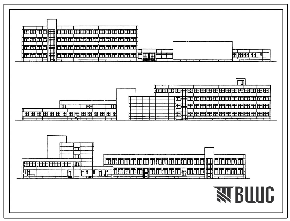 Типовой проект III-1 Профтехучилище (ПТУ, Техникум) на 720 учащихся для строительства в г. Москве. Варианты проектов 1979, 1981 и 1985 годов.