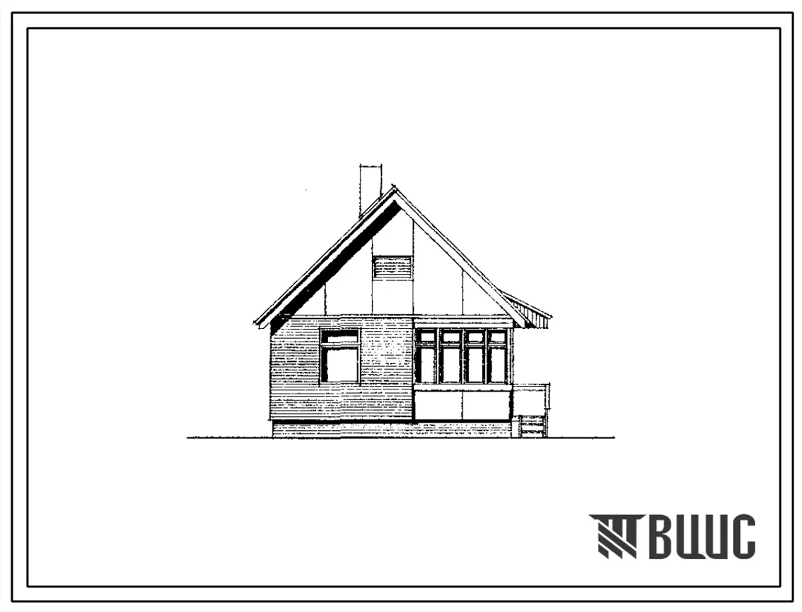 Типовой проект 184-000-522.86 Однокомнатный летний садовый домик. Площадь, м2: общая 23,9, веранды 10,0