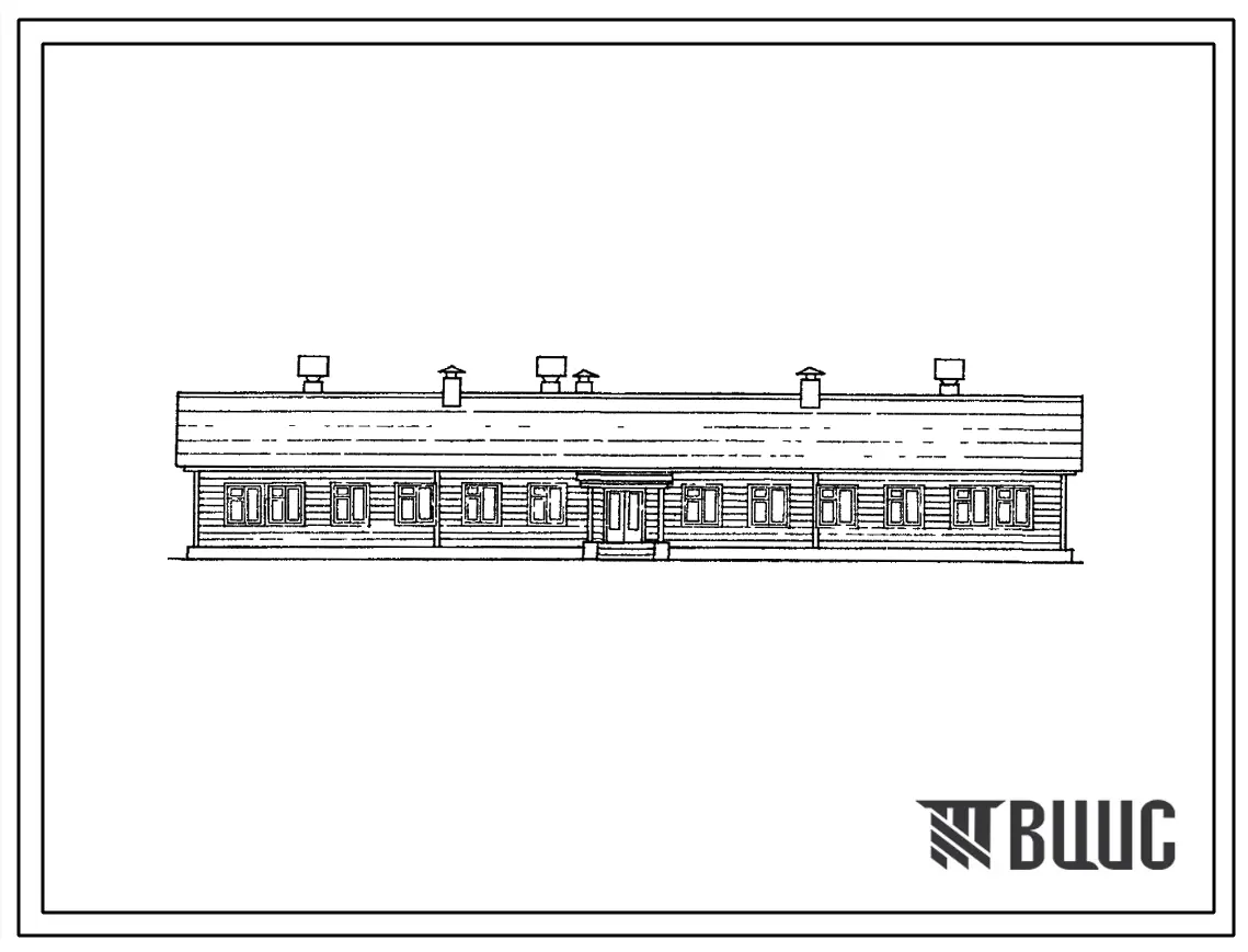 Типовой проект 416-1-9 Служебно-бытовое здание на 120 человек для нижних складов леспромхозов.