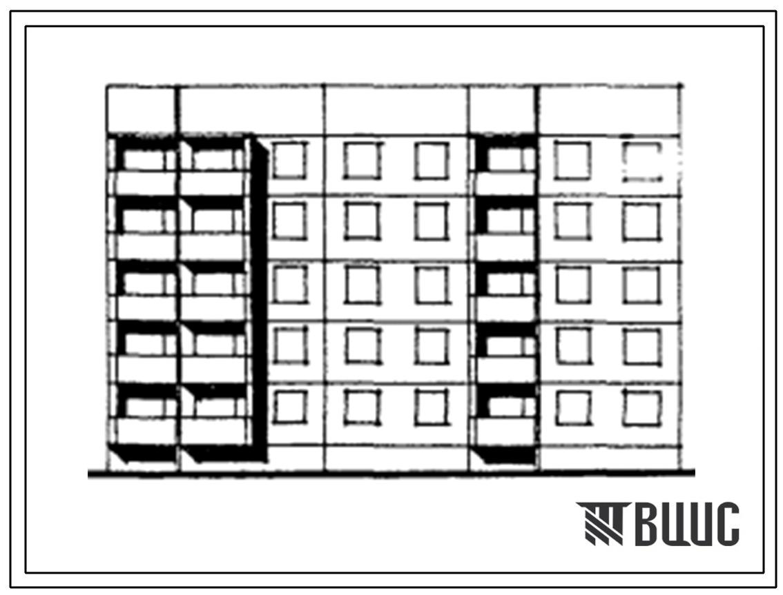 Типовой проект 91-047.13.86 Блок-секция угловая правая 5-этажная 20-квартирная 2Б-3Б-3Б-4Б для Белгородской области