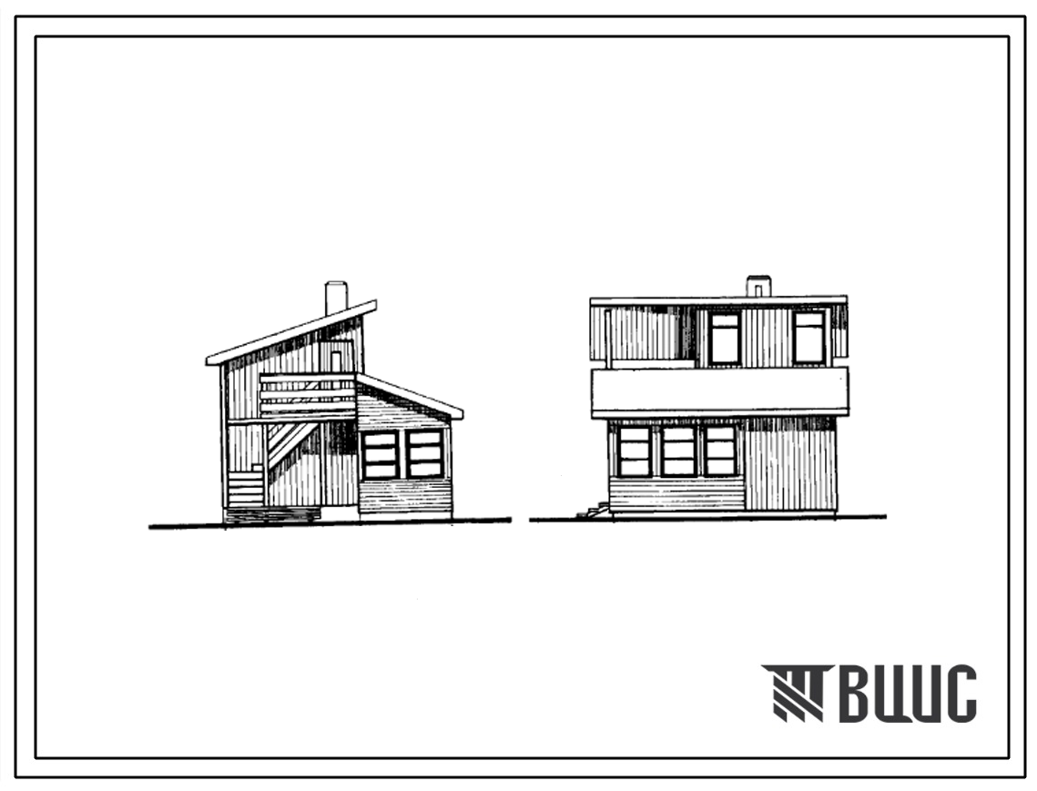 Типовой проект 186-000-88 Двухкомнатный летний садовый домик с мансардой со стенами из деревянно-щитовых конструкций