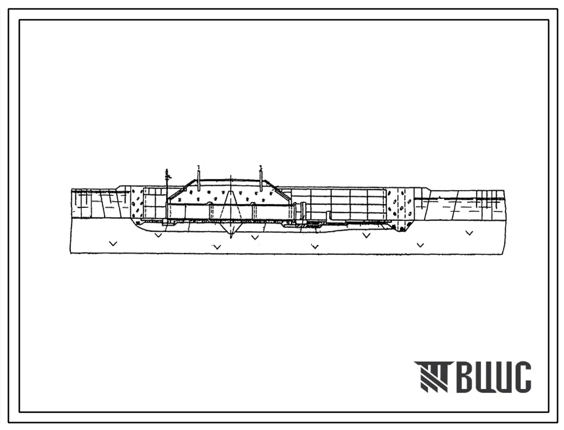 Типовой проект 820-74 Сооружения на осушительных системах из сборного железобетона с расходом до 10 м?/сек в условиях залегания глубоких торфов: закрытые регуляторы.