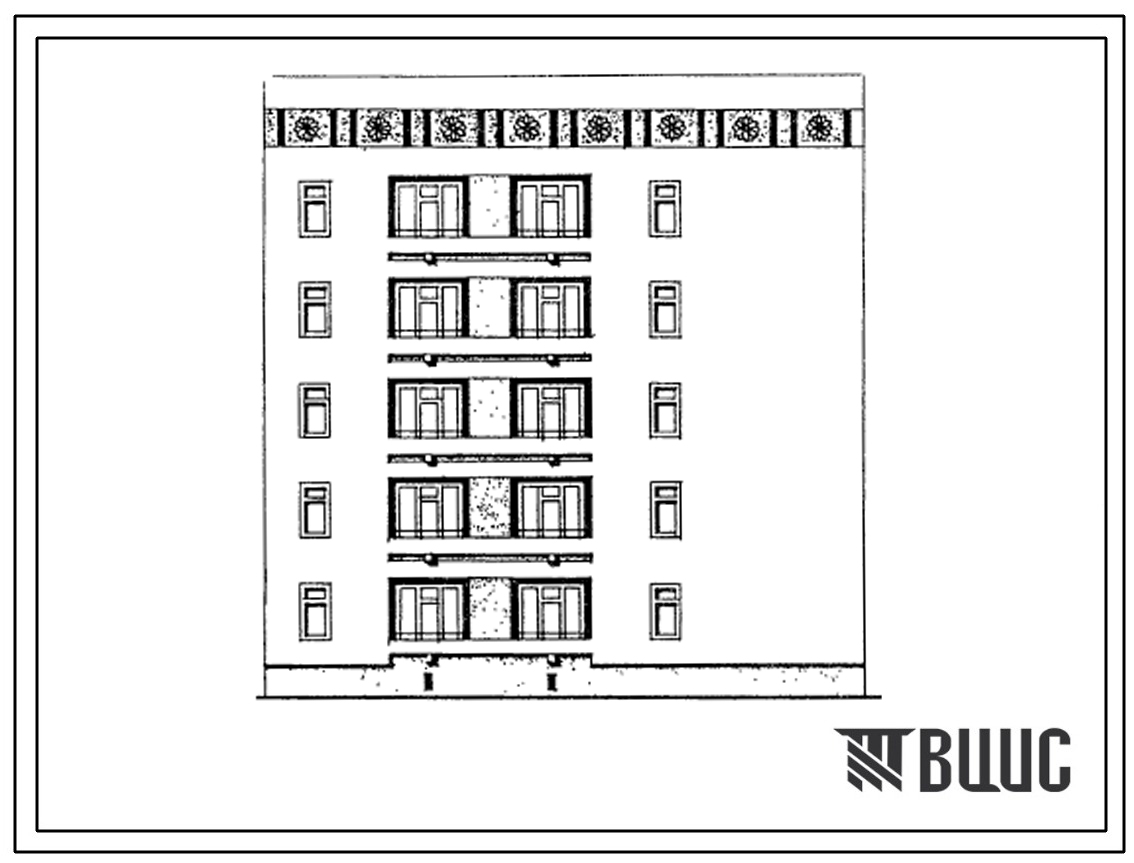 Типовой проект 63-051с.13.86 Блок-секция 5-этажная 15-квартирная торцовая правая 3А.2Б.1Б (для Азербайджанской ССР)