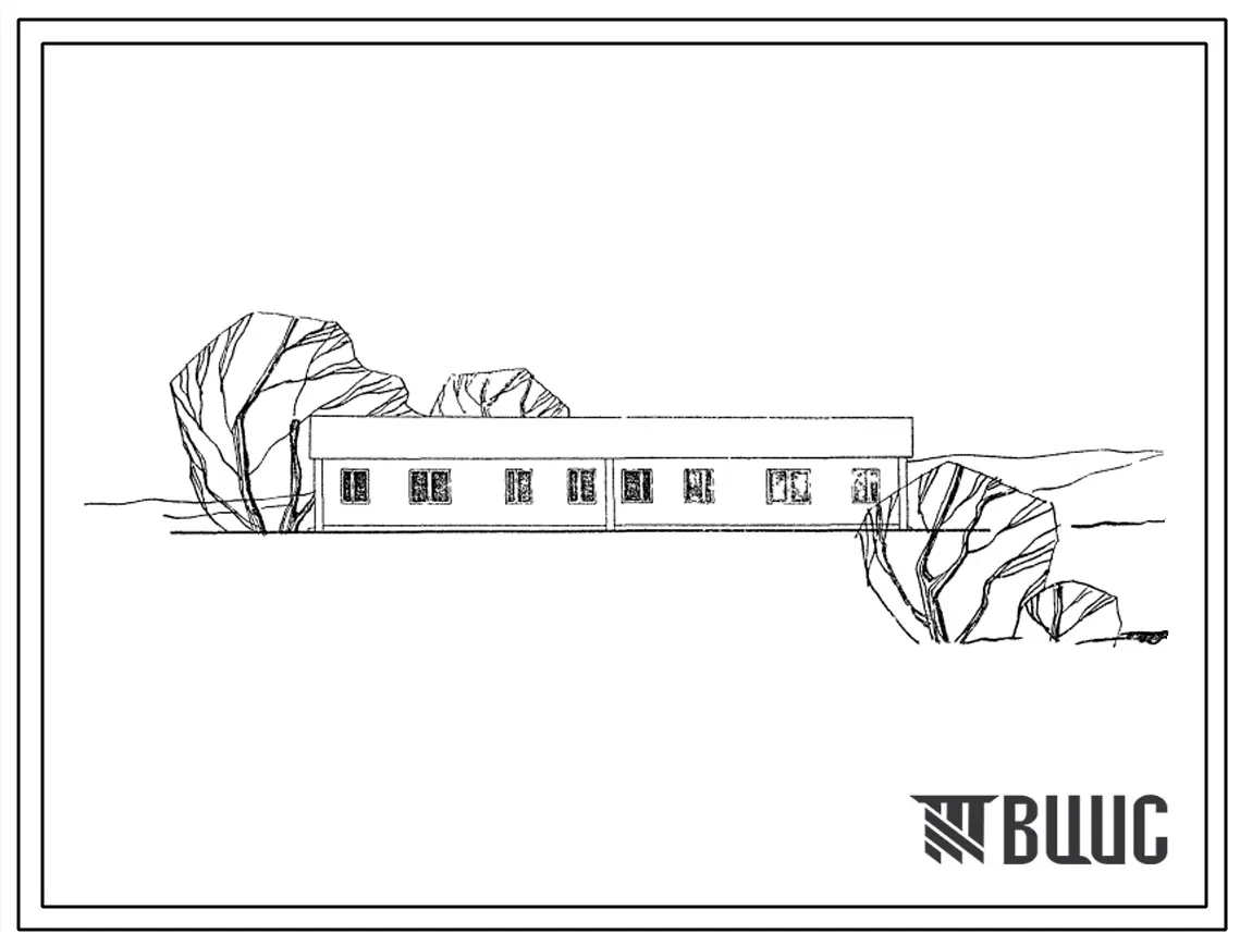 Типовой проект 184-52-47с Одноэтажный двухквартирный жилой дом с 4-комнатными квартирами. Для индивидуального строительства.