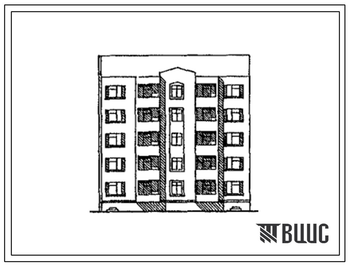 Типовой проект 175-040с.13.90 Блок-секция 5-этажная 15-квартирная 2.1.3 рядовая с торцовыми окончаниями (для республики Кыргызстан)