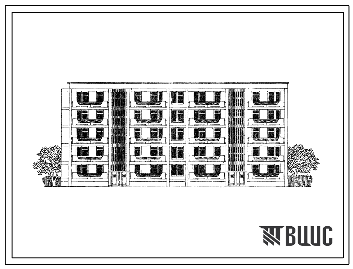 Типовой проект 102-09с Двойная блок-секция 5-этажного дома торцевая на 30 квартир (для строительства в районах с сейсмичностью 7 баллов).