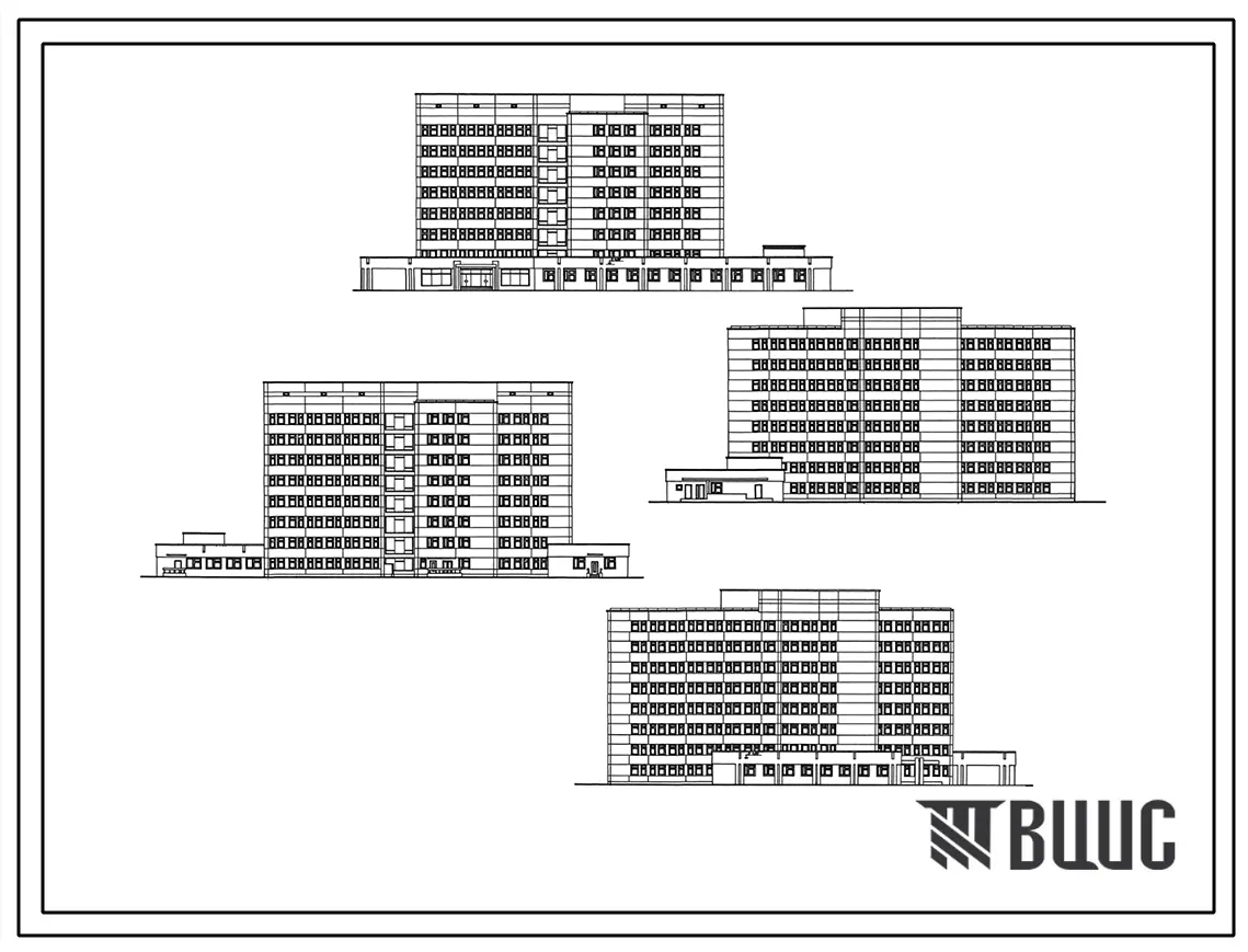 Типовой проект 252-4-28 Городская поликлиника на 1600 посещений в смену в конструкциях ИИ-04