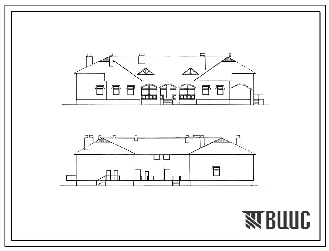 Типовой проект 254-8-46.1.87 Главный корпус сельской аптеки IV группы. Здание одноэтажное. Стены из кирпича.