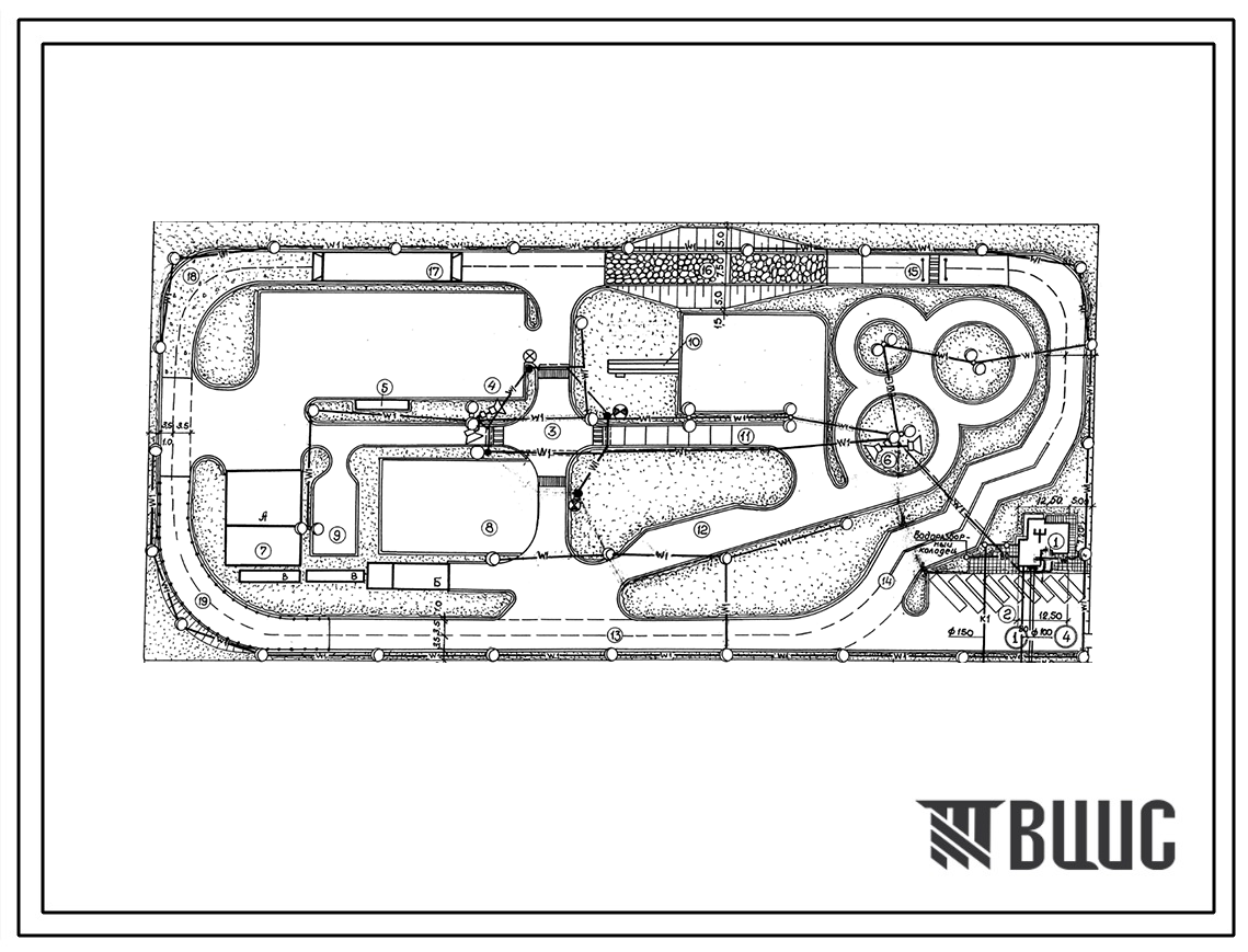 Типовой проект 503-9-5.84 Учебный автодром I категории. Количество обучающихся 2044 чел. в год. Всего 10 автомобилей