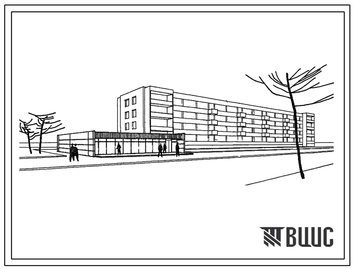 Типовой проект 272-32-7СП Встроенно-пристроенные предприятия обслуживания при жилых домах. Блок I. Пристраиваемая часть. Для строительства в районах с сейсмичностью 9 баллов, на просадочных грунтах II типа.