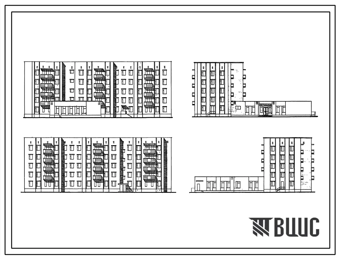 Типовой проект 164-87-118.2 5-этажное общежитие для рабочих и служащих на 232 места