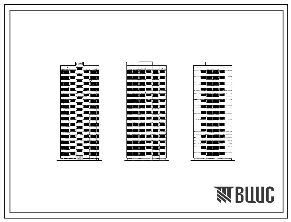 Типовой проект 1Лг-600А-9 Пятнадцатиэтажный односекционный крупнопанельный жилой дом на 90 квартир (однокомнатных 60, трехкомнатных 30).