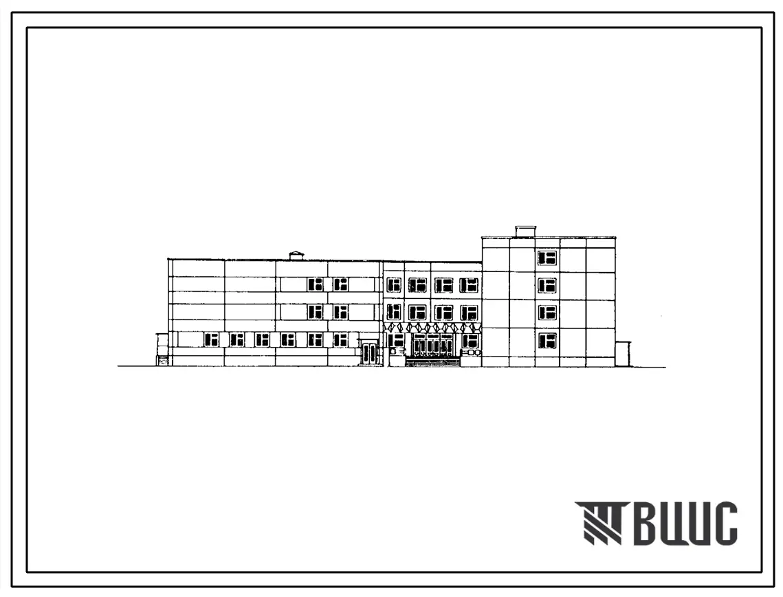 Типовой проект 231-1-134.86 Универсальный учебный и общественно-бытовой корпуса для ПТУ на 720 учащихся. Здание трёх-, четырёхэтажное. Каркас по серии 1.020-1/83. Стены из керамзитобетонных панелей по серии 1.090.1-1 и 1.030.1-1.