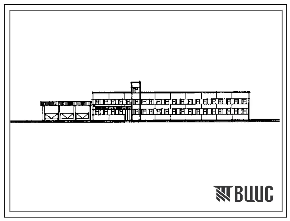 Типовой проект 416-1-256.91 Административно-бытовое здание с контрольно-пропускным пунктом эксплутационного филиала ПАТО на 200 автобусов с комплексом ЕО