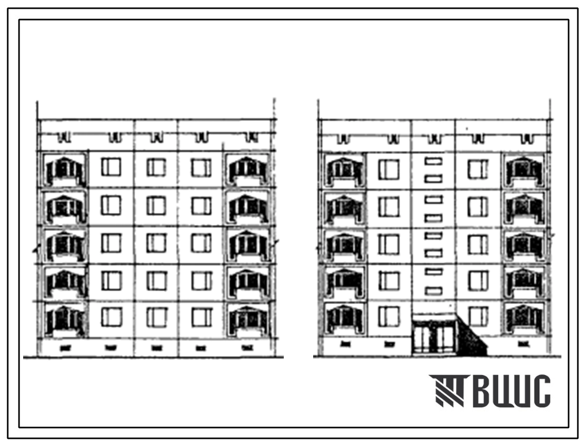 Типовой проект 150-019с.13.87 Блок-секция 5-этажная 10-квартирная рядовая 4.3. Для строительства в Азербайджанской ССР.