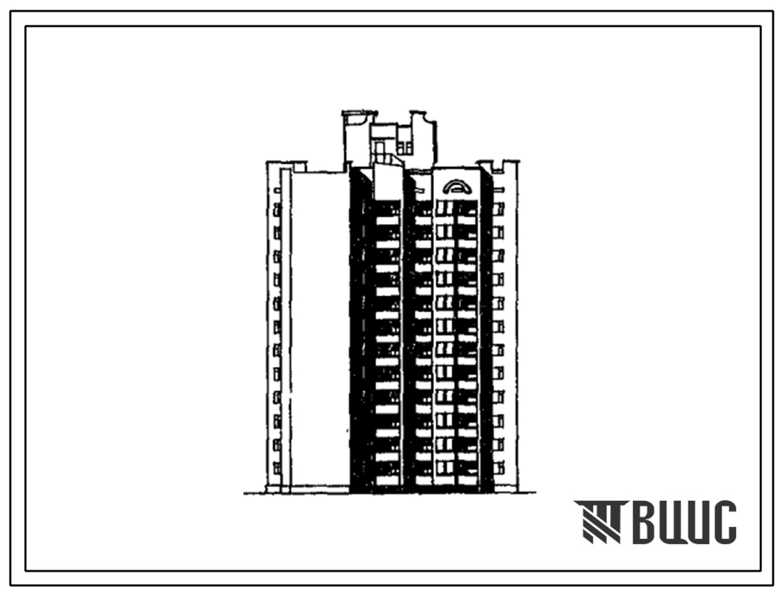 Типовой проект 236-014.13.91 Блок-секция поворотная 12-этажная 60-квартирная 1.3.3.3.4 для строительства в центральных районах УССР