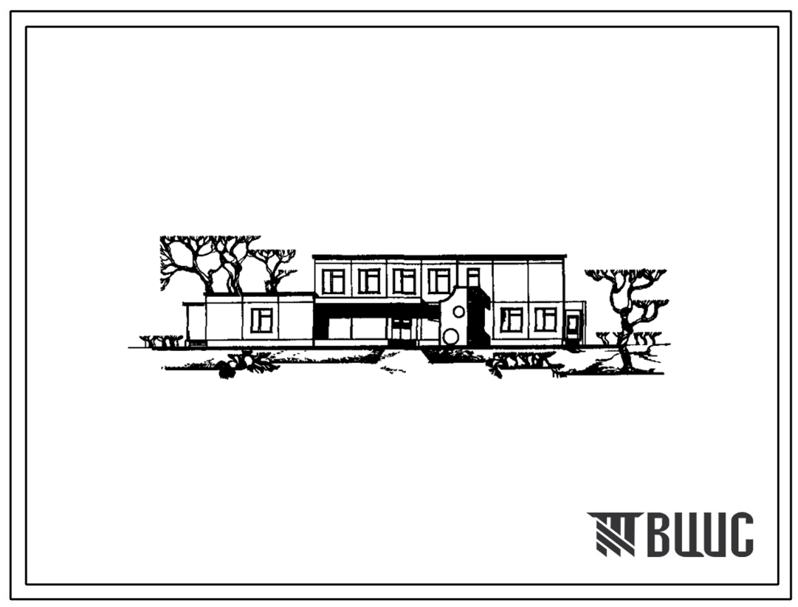 Типовой проект 211-1-135-182 Детские ясли-сад на 90 мест. Здание одно-, двухэтажное в конструкциях серии 135. Стены из легкобетонных панелей.
