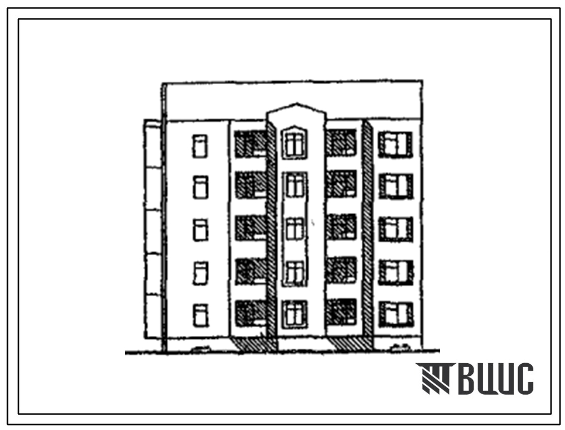 Типовой проект 175-034с.13.90 Блок-секция 5-этажная 15-квартирная 1.2.3 торцовая левая (для республики Кыргызстан)