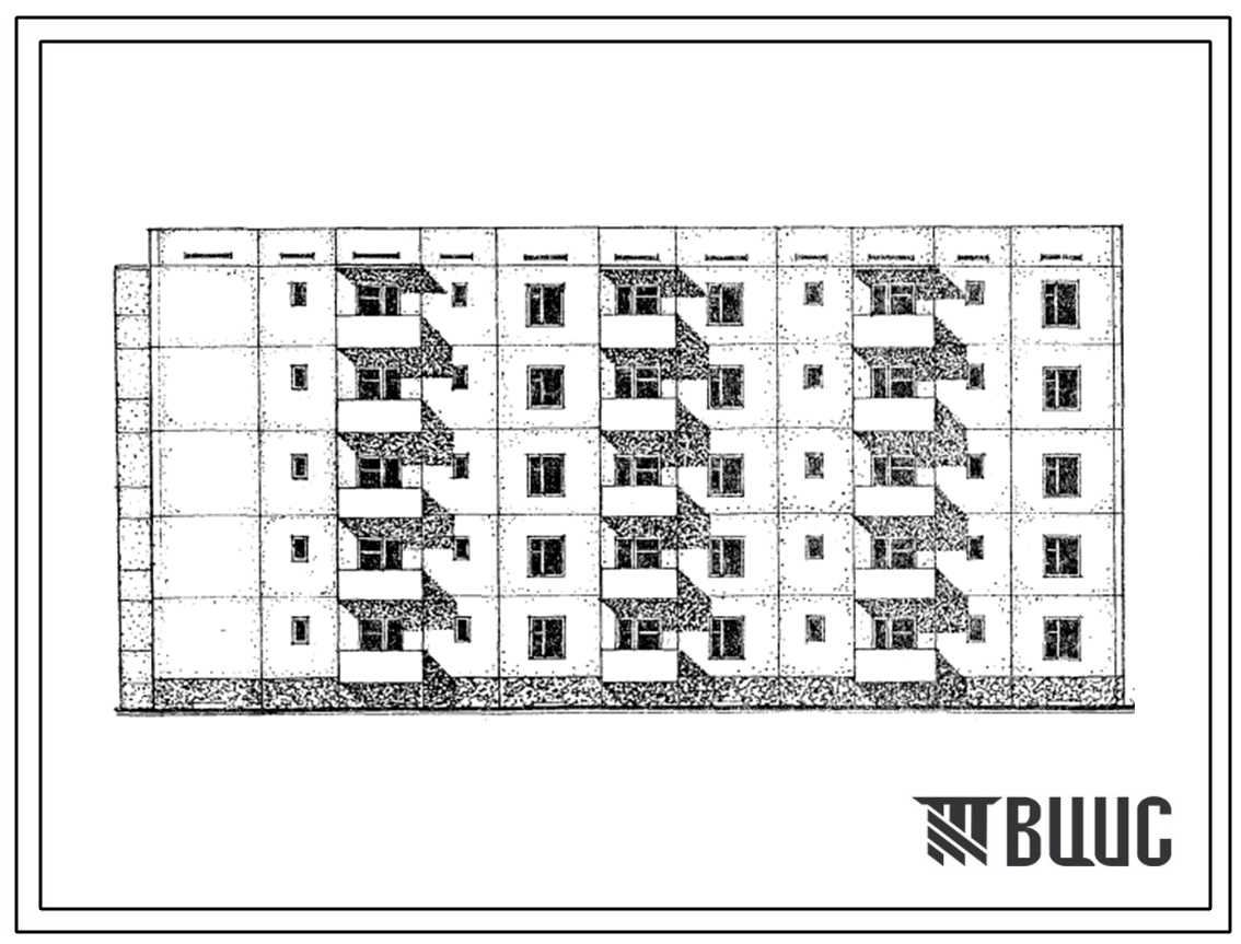 Типовой проект 69-031.13.87 Пятиэтажная блок-секция двойная с приставной лоджией слева на 20 квартир. Для Казахской ССР