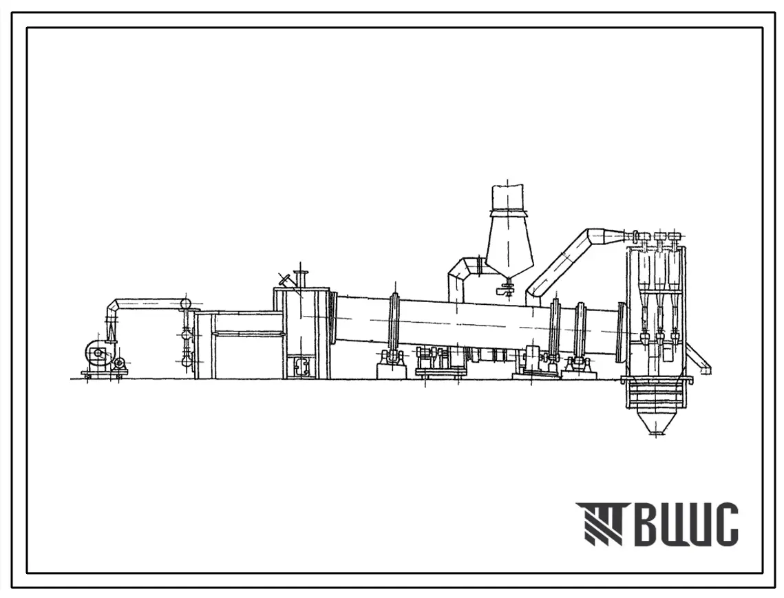Типовой проект 406-9-65 Установка сушила барабанного Д=1,6 м, L=12 м для сушки песка (с холодильником) на газе и мазуте