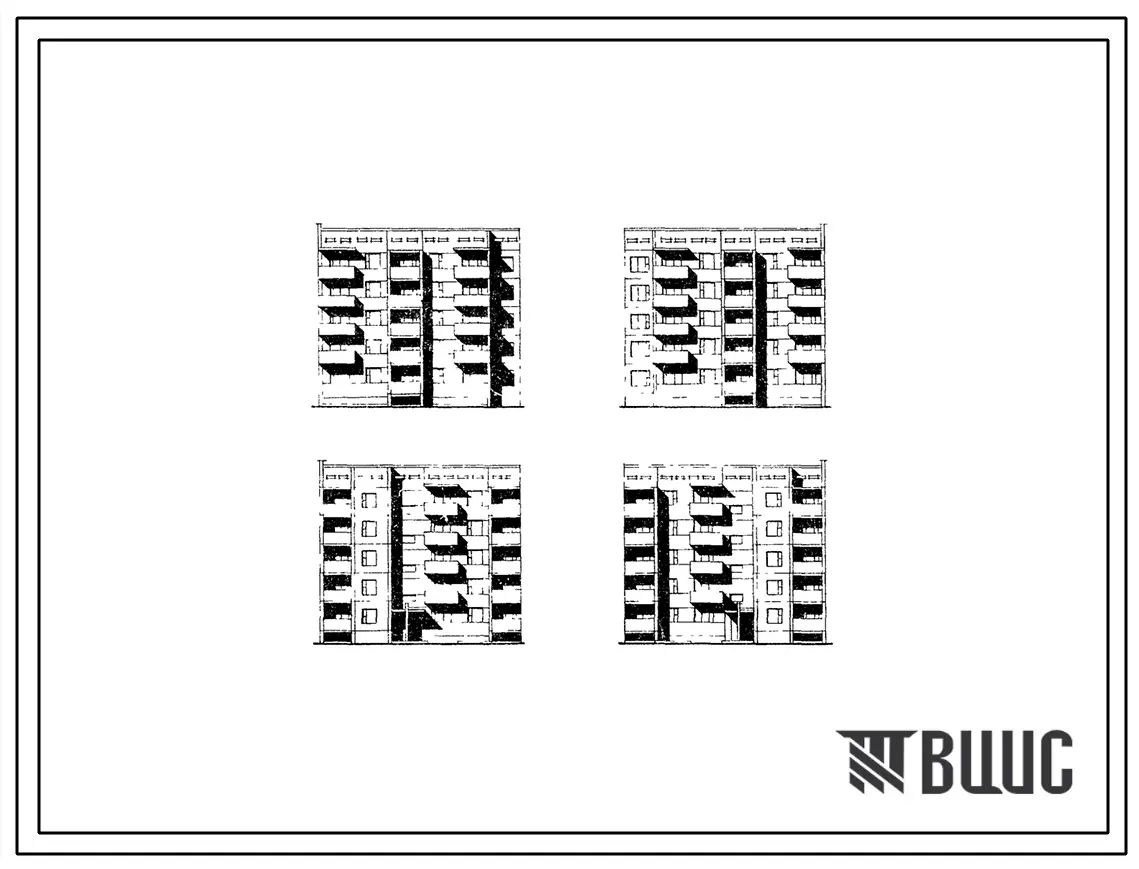Типовой проект 125-021/1 Пятиэтажная блок-секция торцевая правая на 20 квартир (однокомнатных 1Б-10, двухкомнатных 2Б-5, трехкомнатных 3А-5). Для строительства в 1В и 1Д климатических подрайонах в г.г.Усть-Илимске и Братске