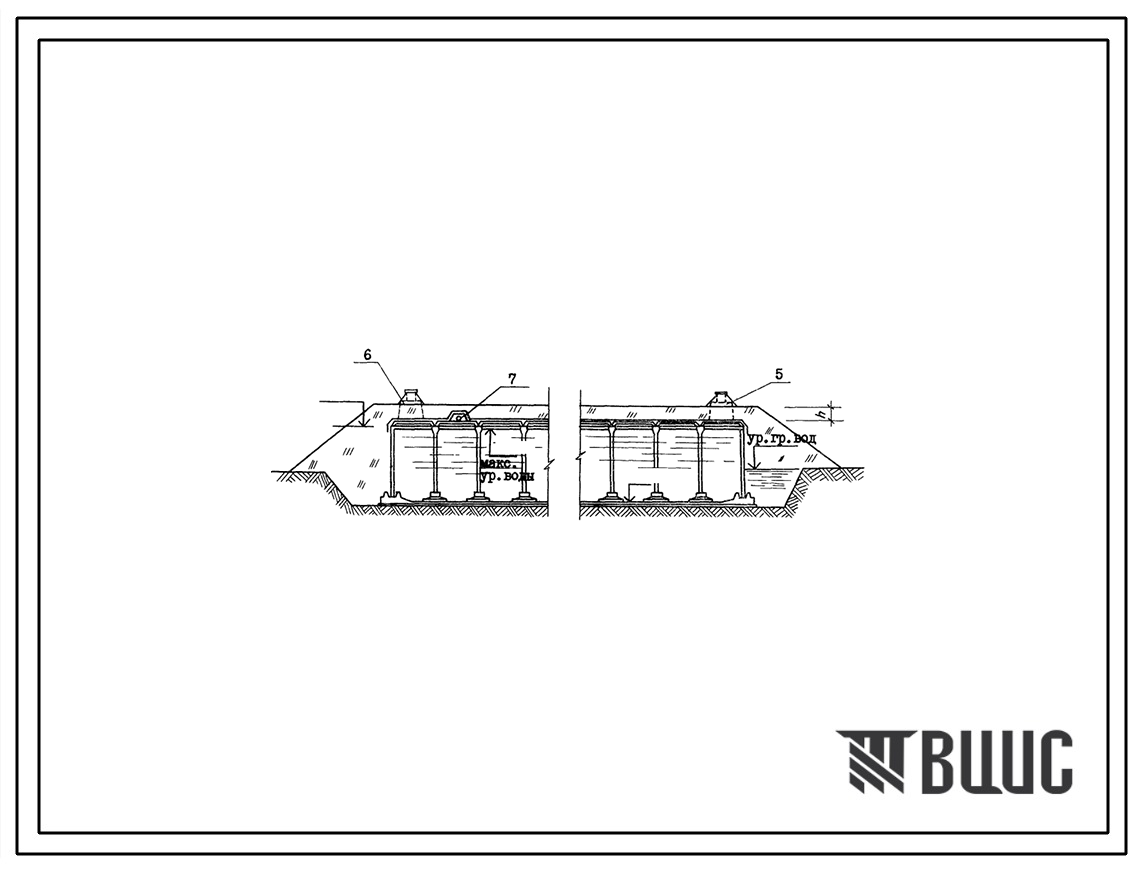 Типовой проект 901-4-74.83 Резервуары для воды прямоугольные железобетонные сборные емкостью от 2600 до 4300 м3 (проект переведен в формат DWG)