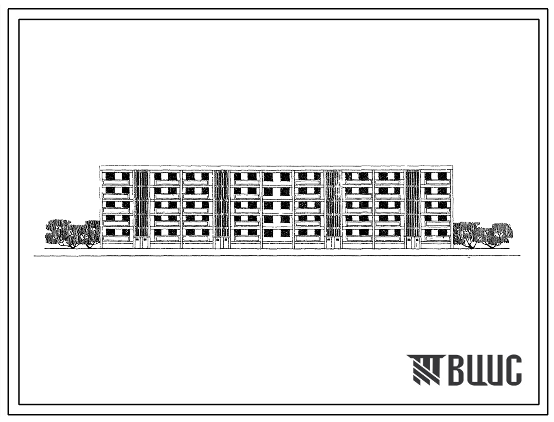 Типовой проект 115-102-2с 5-этажный 4-секционный жилой дом на 60 (однокомнатных-10, двухкомнатных-20, трехкомнатных-30) квартир с применением секций для строительства в Молдавской ССР, в районах с сейсмичностью 8 баллов.