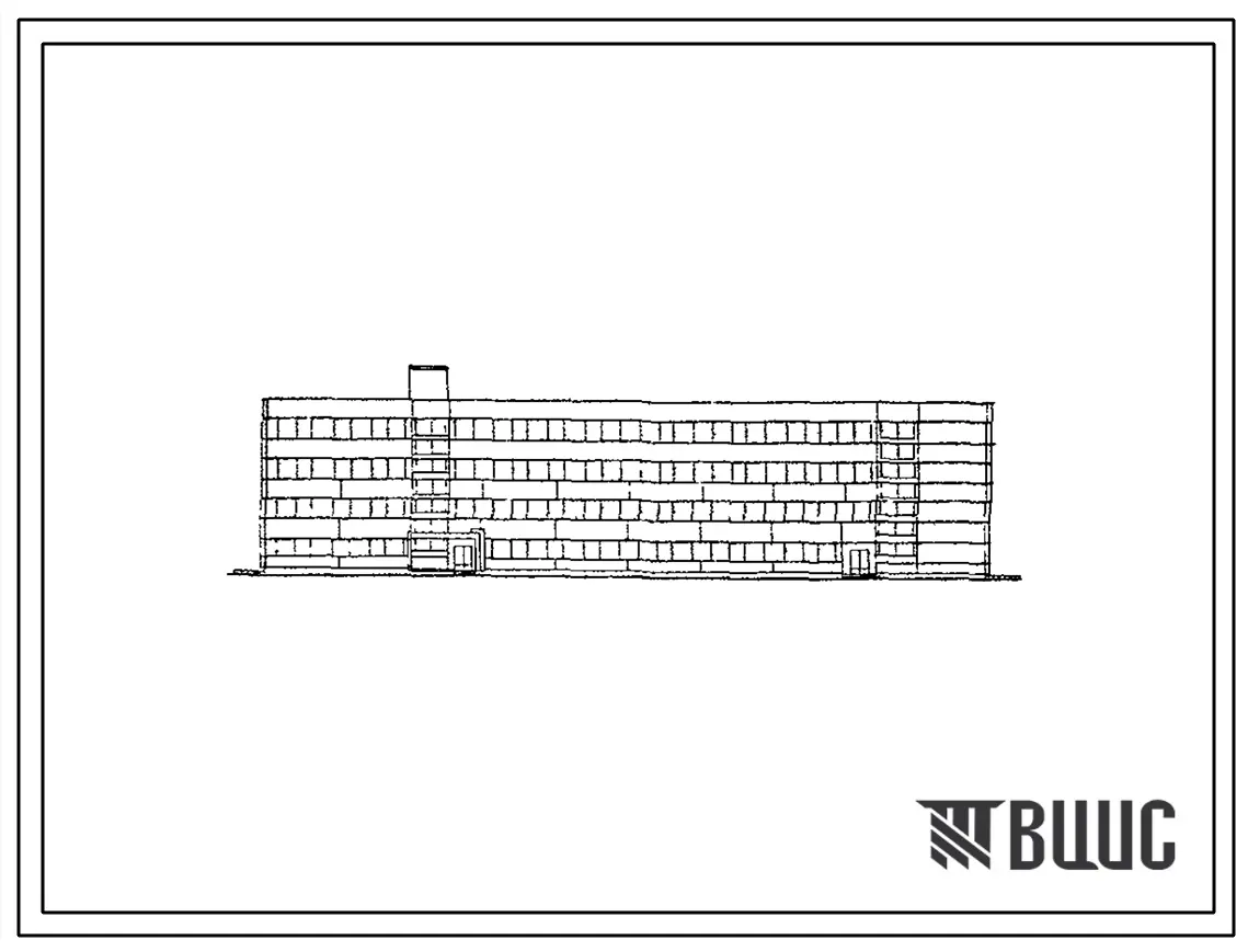 Типовой проект ЦВП-81 (03-82-КП) Казарма солдатская на 300 человек в каркасно-панельных конструкциях серии ИИ-04 (с поэтажным расположением душевых помещений)