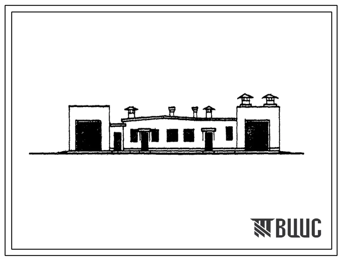 Типовой проект 807-43 Блок ветеринарно-санитарного пропускника для персонала и дезопропускника для транспортных средств свинооткормочных ферм от 8 до 12 тыс. голов.