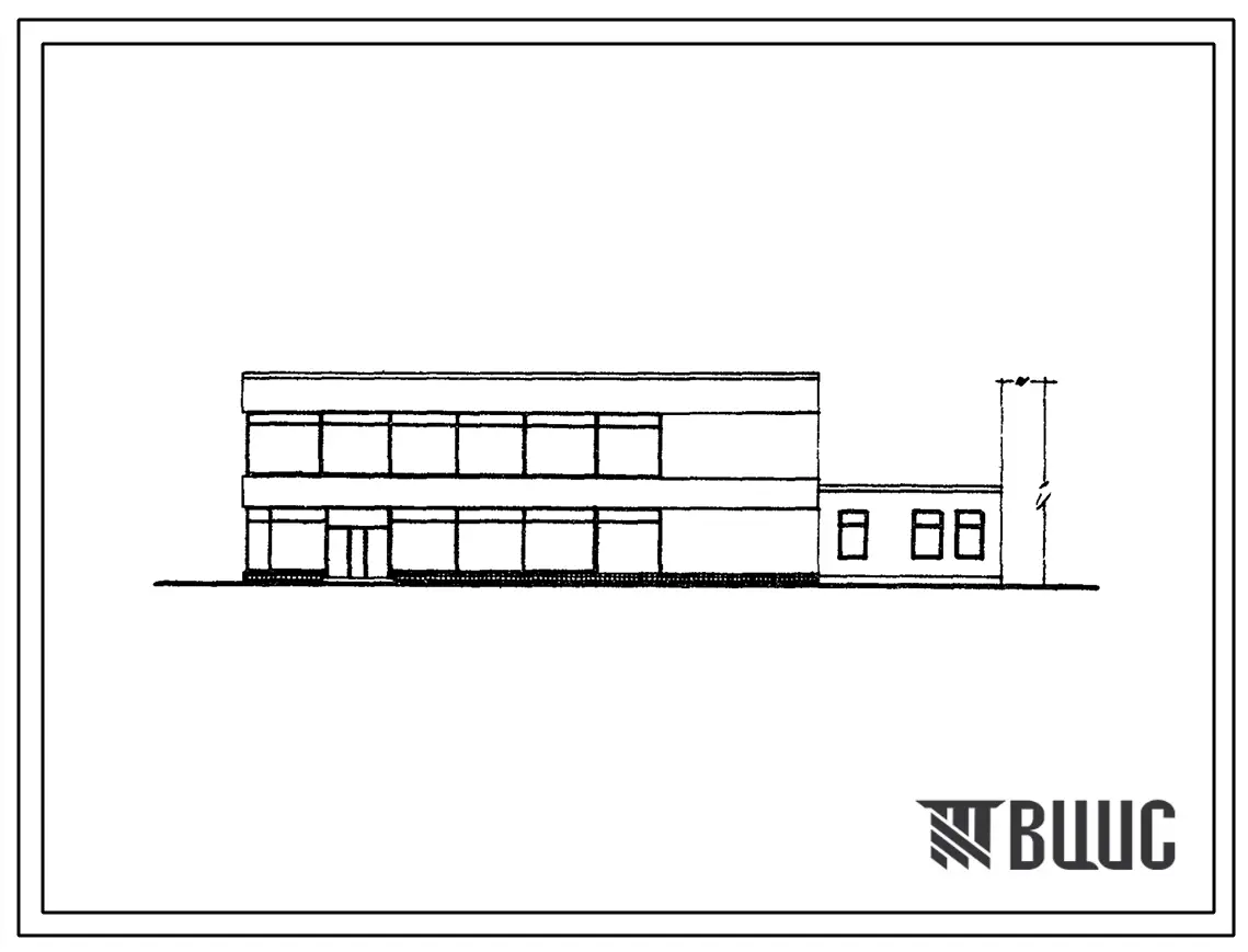 Типовой проект 272-32-31 Встроенно-пристроенные предприятия обслуживания населения при жилых домах. Блок V. Тип 2. Дом быта на 100 рабочих мест. Для строительства в IВ климатическом подрайоне, II и III климатических районах.
