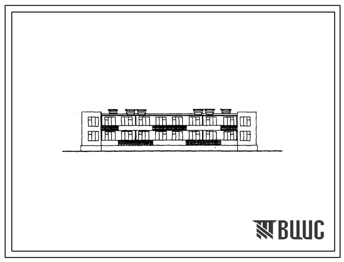 Типовой проект 1-464ДС-59 Двухэтажный двенадцатиквартирный двухсекционный дом на 12 квартир ( однокомнатных 4, двухкомнатных 4, трехкомнатных 4).